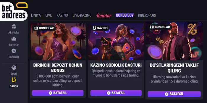 Bet Andreas bonus cazino